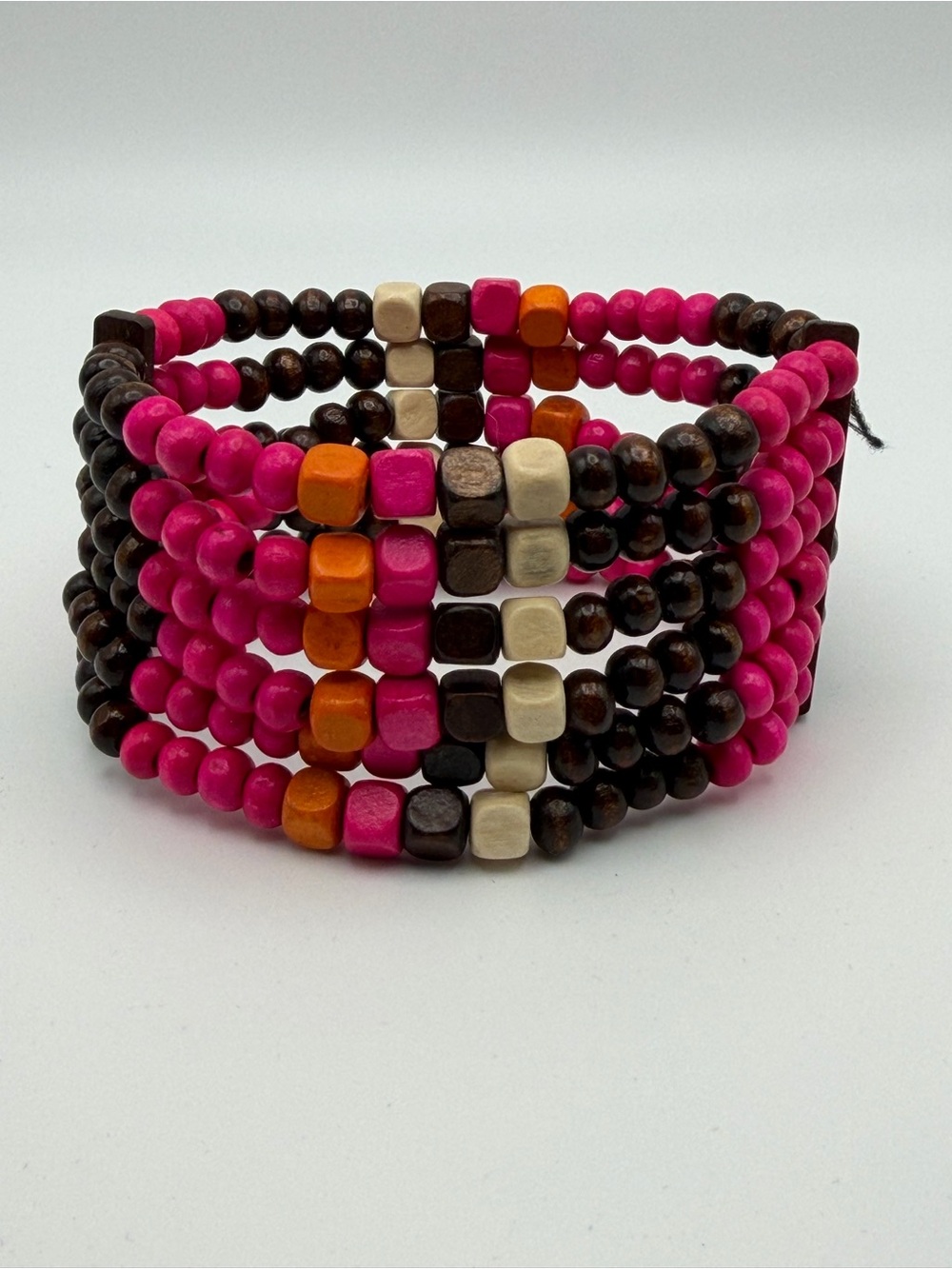 Paparazzi Dive Into The Maldives Layered Wooden Bead Stretch Bracelet Chunky